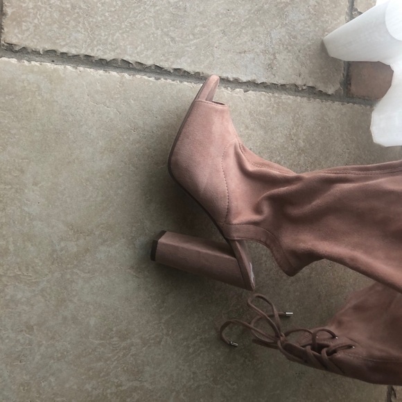 OVER THE KNEE BLUSH SUEDE BOOTS - Picture 2 of 4